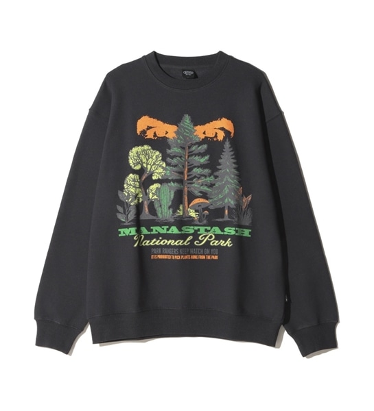 MANASTASH/マナスタッシュ/CASCADE SWEATSHIRTS NATIONAL PARK ブラック S
