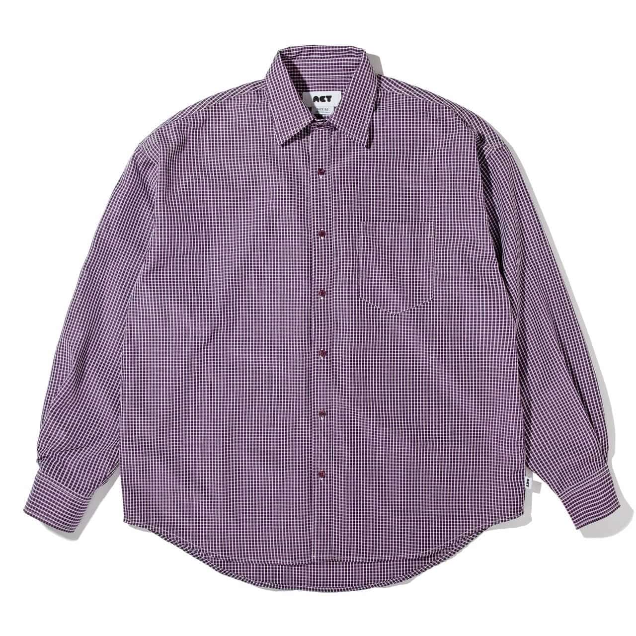 Acy/エイシー/BASIC CHECK SHIRTS シャツ パープル 2