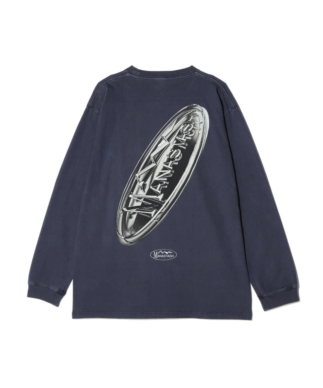 MANASTASH/マナスタッシュ/PUMICE L/S TEE METALLIC LOGO Tシャツ/ロンT ネイビー M