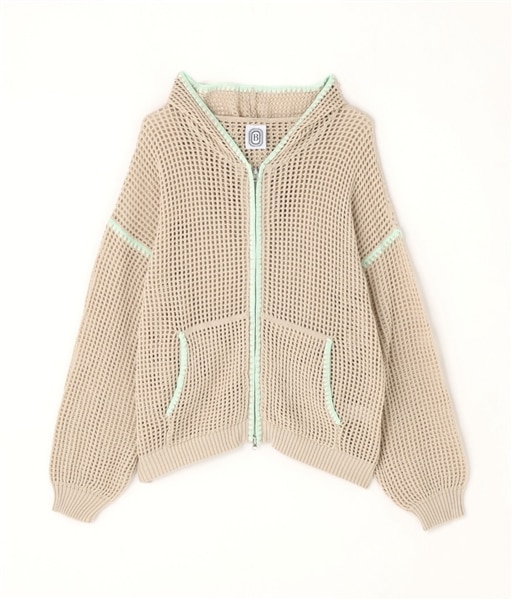 B omnivore/ビーオムニボー/HAND - STITCH MESH HOODIE メッシュフーディー ベージュ M