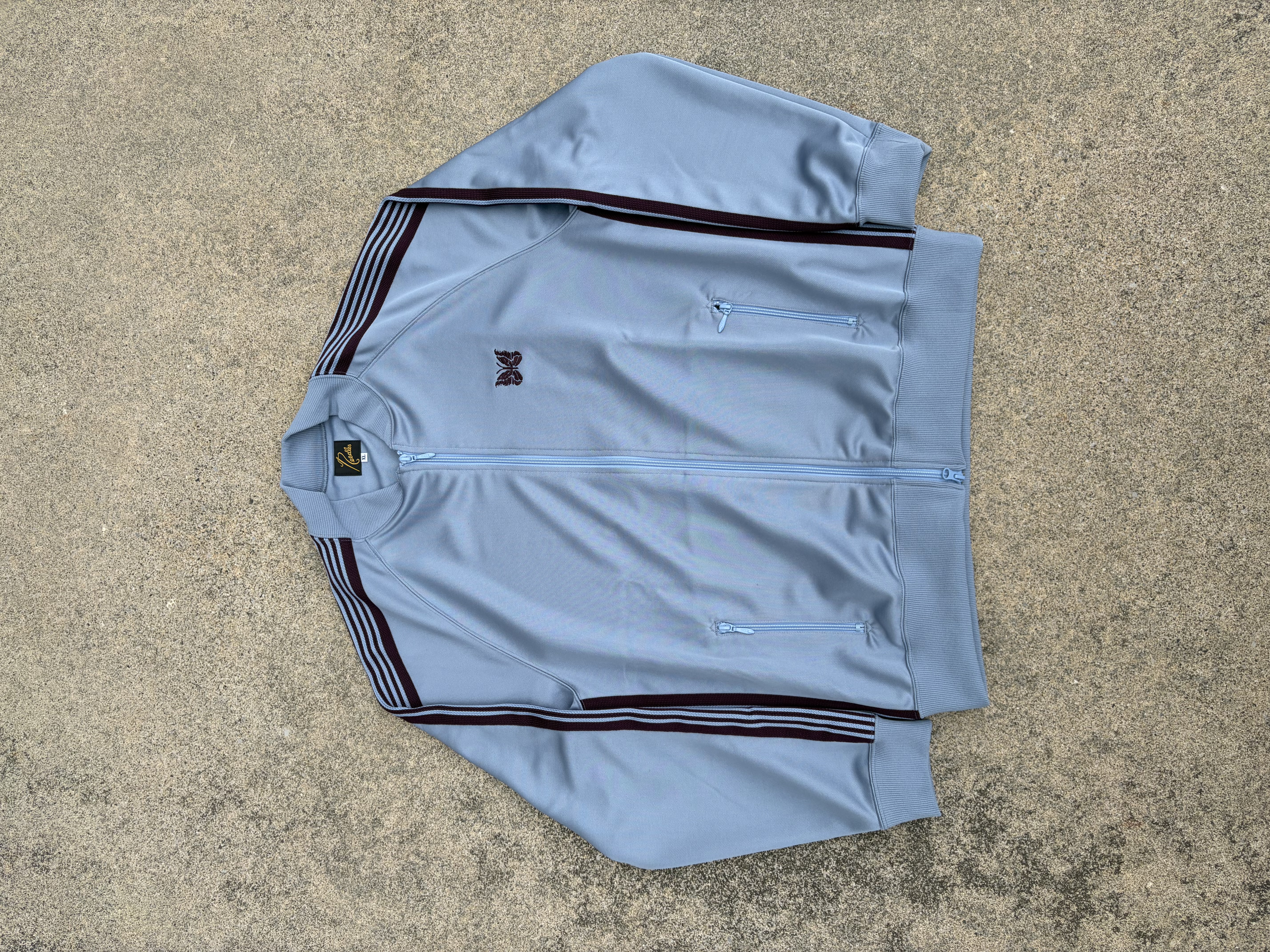 Needles×BEAVER/ニードルズ×ビーバー　別注Rib Collar Track Jacket - Poly Smooth　-SAX- トラックジャケット SAX M