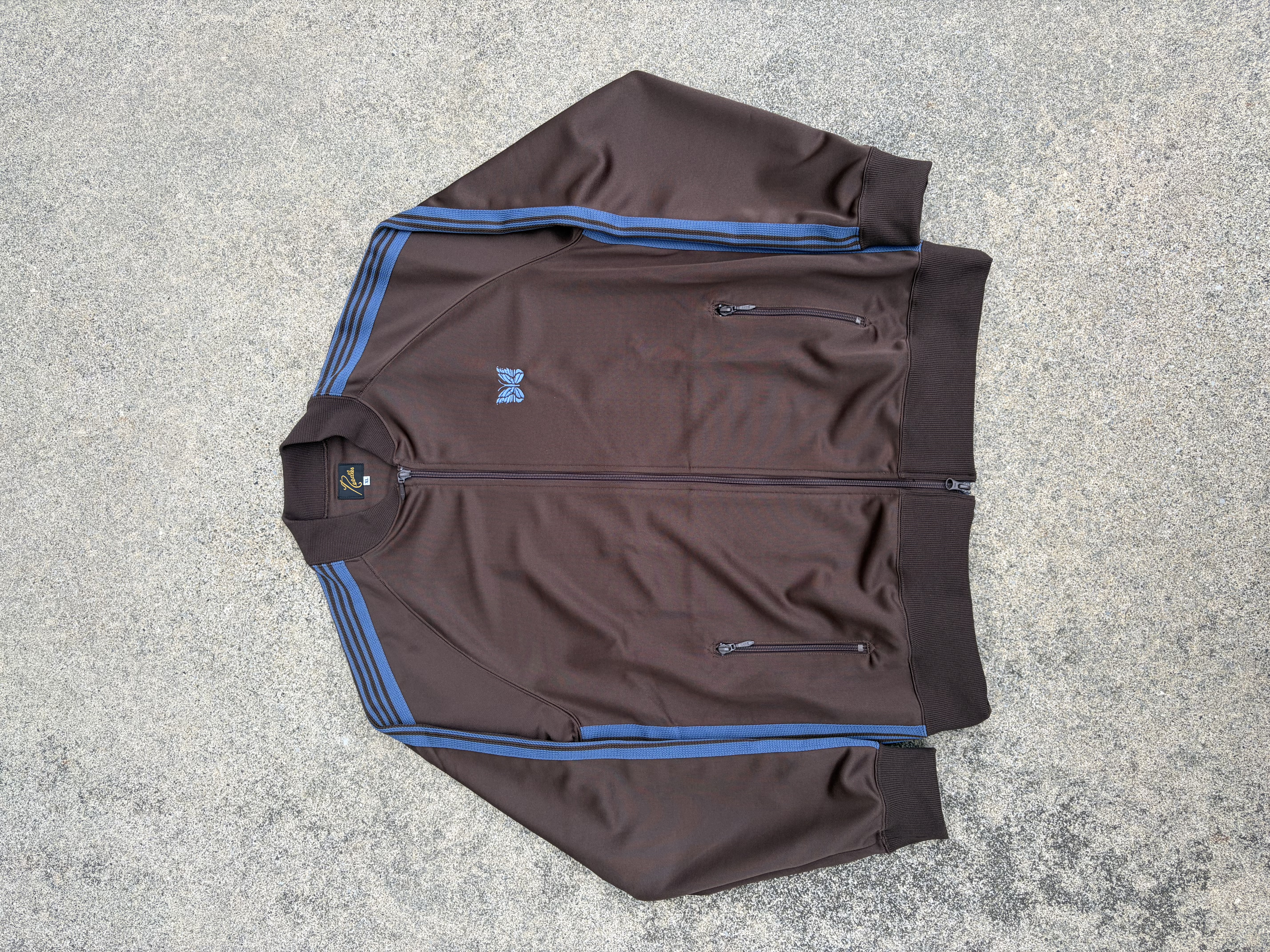 Needles×BEAVER/ニードルズ×ビーバー　別注Rib Collar Track Jacket - Poly Smooth　-BROWN- トラックジャケット brown M