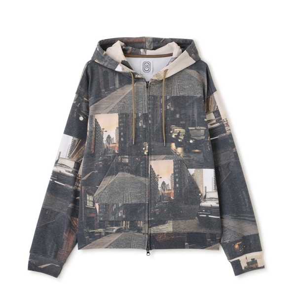 B omnivore/ビーオムニボー/ＢＯ/ＧＲＡＰＨＩＣ　ＨＯＯＤＩＥ グラフィックジップフーディー ブラウン M