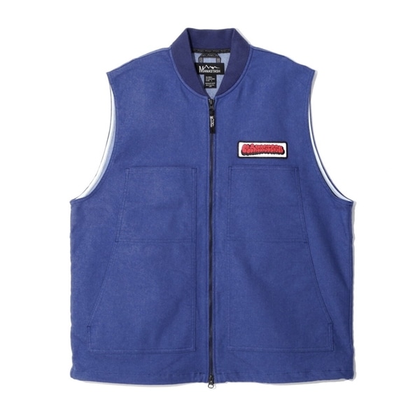 MANASTASH/マナスタッシュ/PATCHED LOGO WORK VEST ブルー S