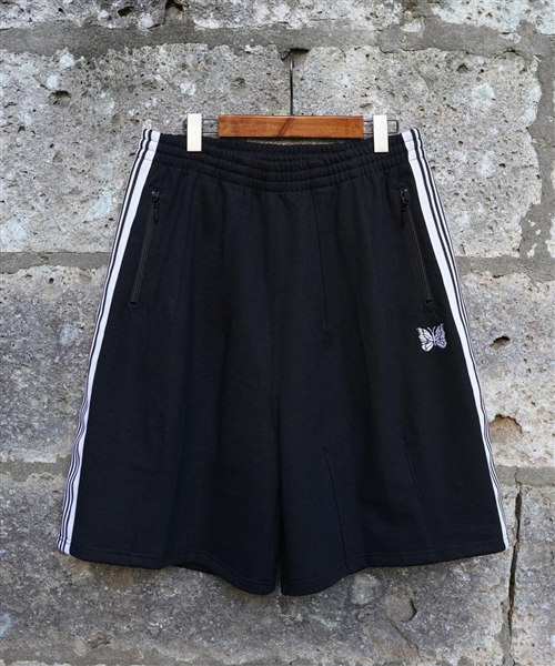 NEEDLES×BEAVER/ニードルズ×ビーバー/別注H.D. Track Short - Cotton Jersey -BLACK- トラックショーツ ブラック XS