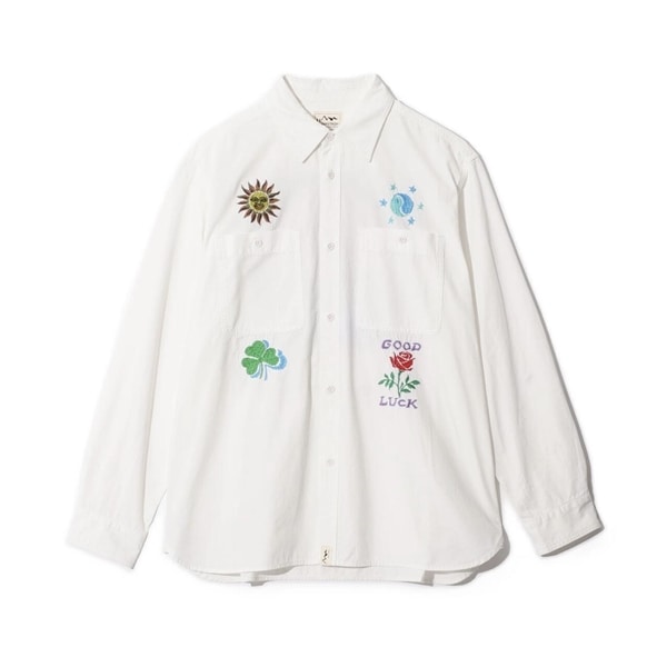 MANASTASH/マナスタッシュ/EMBROIDERY SHIRTS ホワイト S