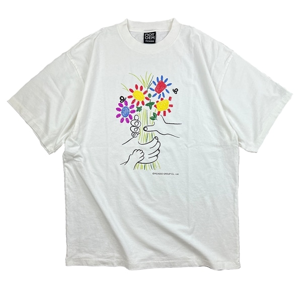NOT OEM（ノットオーイーエム）/FLOWER /TEE ホワイト S