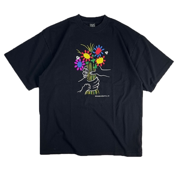 NOT OEM（ノットオーイーエム）/FLOWER /TEE ブラック S