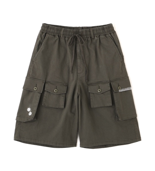 B omnivore/ビーオムニボー/HAND STITCH CARGO SHORTS オリーブ M