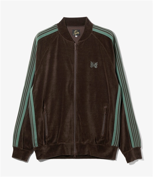 NEEDLES/ニードルズ/RIB COLLAR TRACK JACKET - C/PE VELOUR リブカラートラックジャケット　ベロア BROWN M
