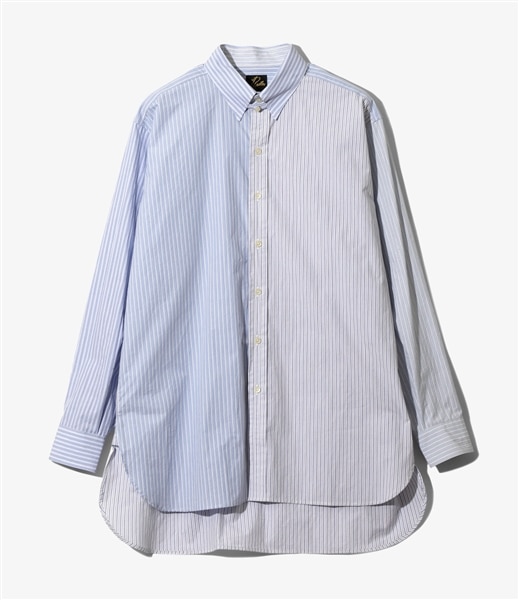 NEEDLES/ニードルズ/COMBO TAB COLLAR SHIRT - COTTON TYPEWRITER STRIPE COMBO S