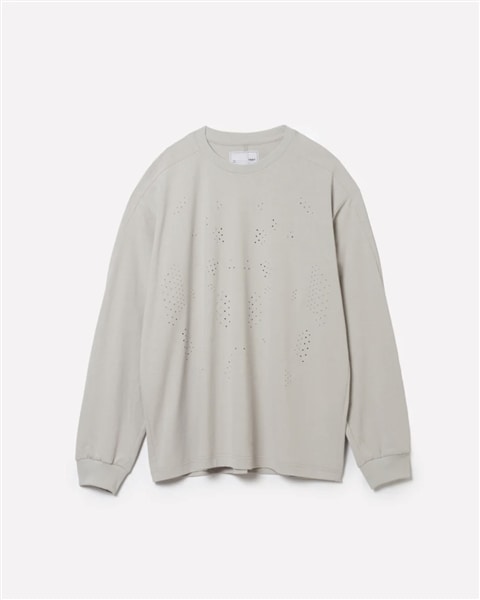 YDOT/ワイドット/FRACTAL HOLE L/S TSHIRT LIGHT GRAY M