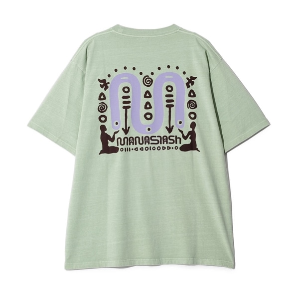 MANASTASH/マナスタッシュ/PUMICE TEE NEON SIGN ライトグリーン S