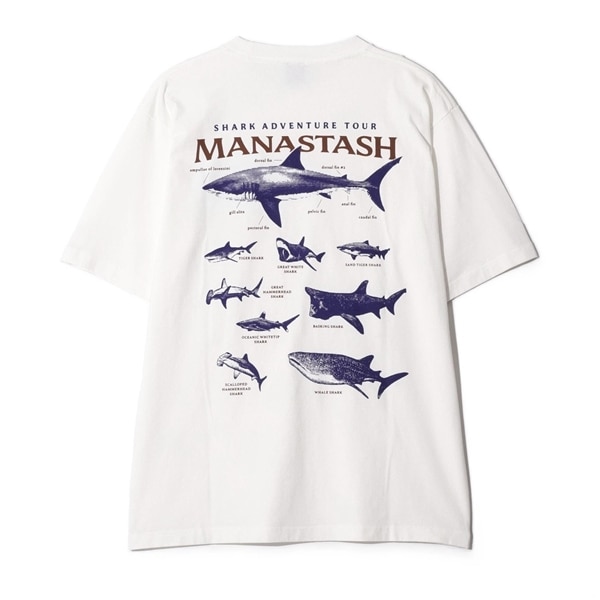 MANASTASH/マナスタッシュ/PUMICE TEE SHARK ホワイト S