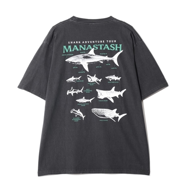 MANASTASH/マナスタッシュ/PUMICE TEE SHARK ブラック S