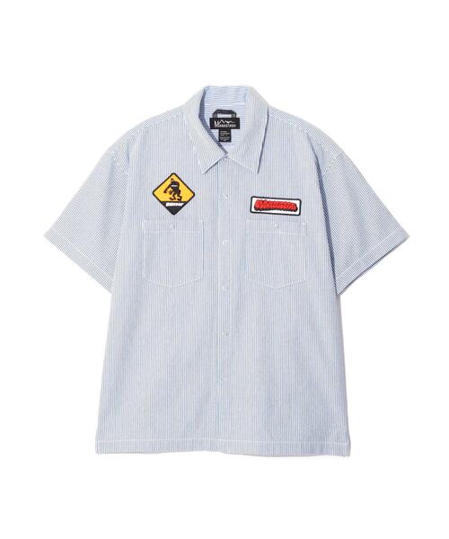 MANASTASH/マナスタッシュ/PATCHED LOGO WORK SHIRT ライトブルー S