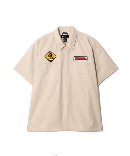 MANASTASH/マナスタッシュ/PATCHED LOGO WORK SHIRT サンド S