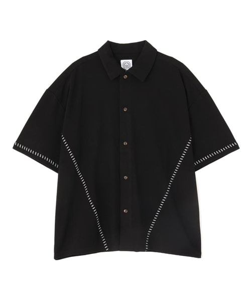 B omnivore/ビーオムニボー/STITCH S/S SHIRT ステッチシャツ ブラック M