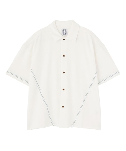 B omnivore/ビーオムニボー/STITCH S/S SHIRT ステッチシャツ ホワイト M