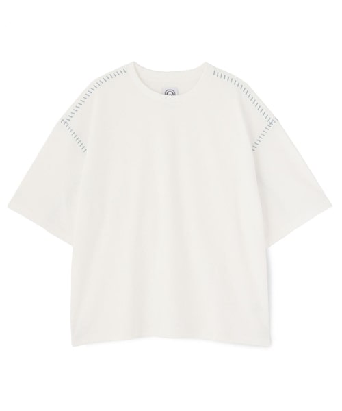 B omnivore/ビーオムニボー/STITCH TEE ステッチTシャツ ホワイト M