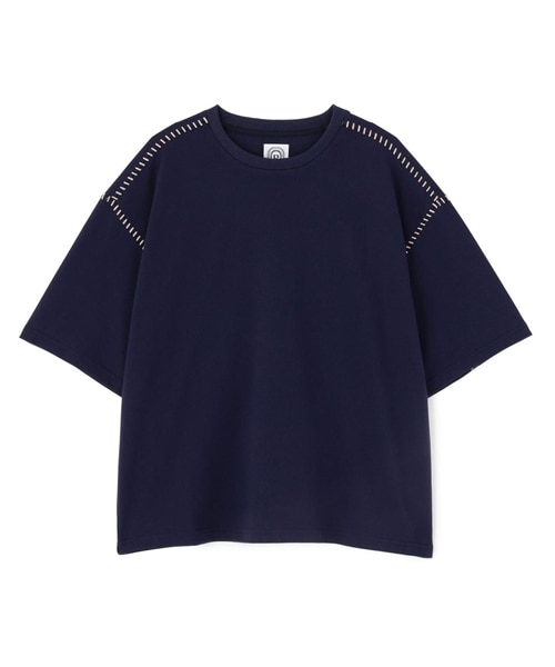 B omnivore/ビーオムニボー/STITCH TEE ステッチTシャツ ネイビー M