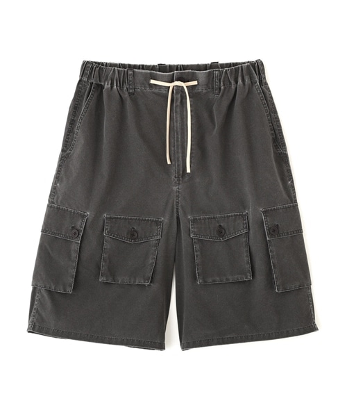 B omnivore/ビーオムニボー/PIGMENT WIND CLOTH W CARGO SHORTS  カーゴショーツ ブラック M