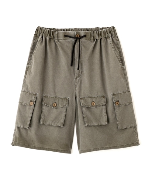 B omnivore/ビーオムニボー/PIGMENT WIND CLOTH W CARGO SHORTS  カーゴショーツ オリーブ M