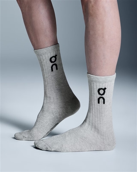 On/オン/Logo Sock High 3P ロゴソックス ハイ 3パック HEATHER GRAY XS(22-24.5)