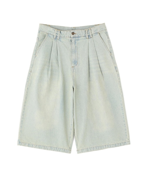 B omnivore/ビーオムニボー/TUCK DENIM SHORTS タックデニムショーツ サックス M