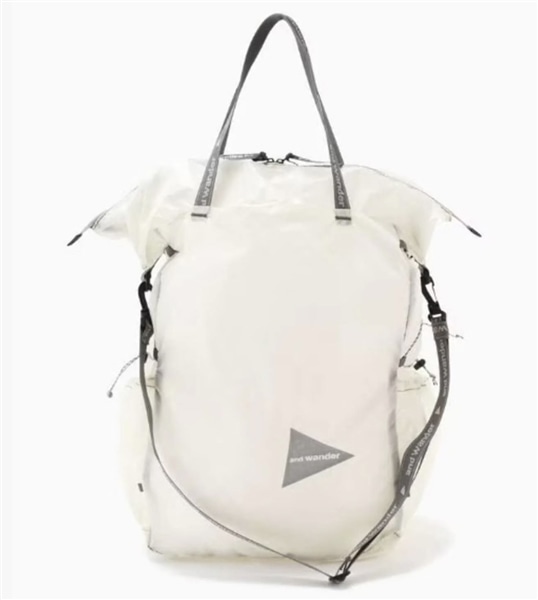 and wander/アンドワンダー/sil tote bag/シルトートバッグ ホワイト FREE
