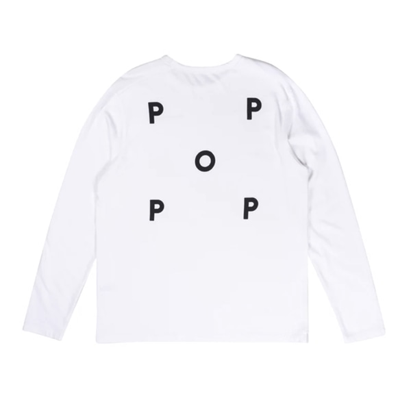 POP TRADING COMPANY/Pop Logo Longsleeve(M WHITE)| ビーバー POP TRADING COMPANY/Pop Logo Longsleeve(M WHITE)| ビーバー