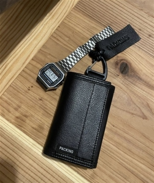 PACKING/パッキング　LEATHER COMPACT WALLET PA-028　レザーコンパクトウォレット BLACK FREE