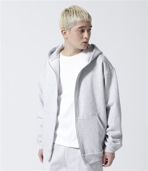 Los Angeles Apparel/ロサンゼルスアパレル　14OZ HEAVY FLEECE ZIP UP HOODED ジップアップフーデッド14オンス GREY M