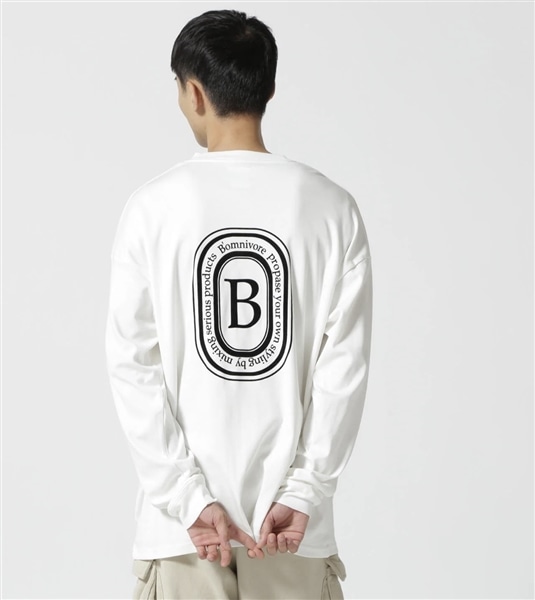 B omnivore/ビーオムニボー LOGO L/S Tee WHITE M