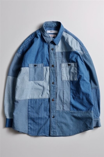 FDMTL(ファンダメンタル)/PATCHWORK SHIRT 3YR WASH 23AW(3 INDIGO