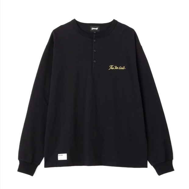 Schott/ショット/LS HENLEY TｰSHIRT "CHERRY BLOSSOMS EAGLE"/ヘンリーネック ロンT "チェリーブロッサム イーグル" ブラック M
