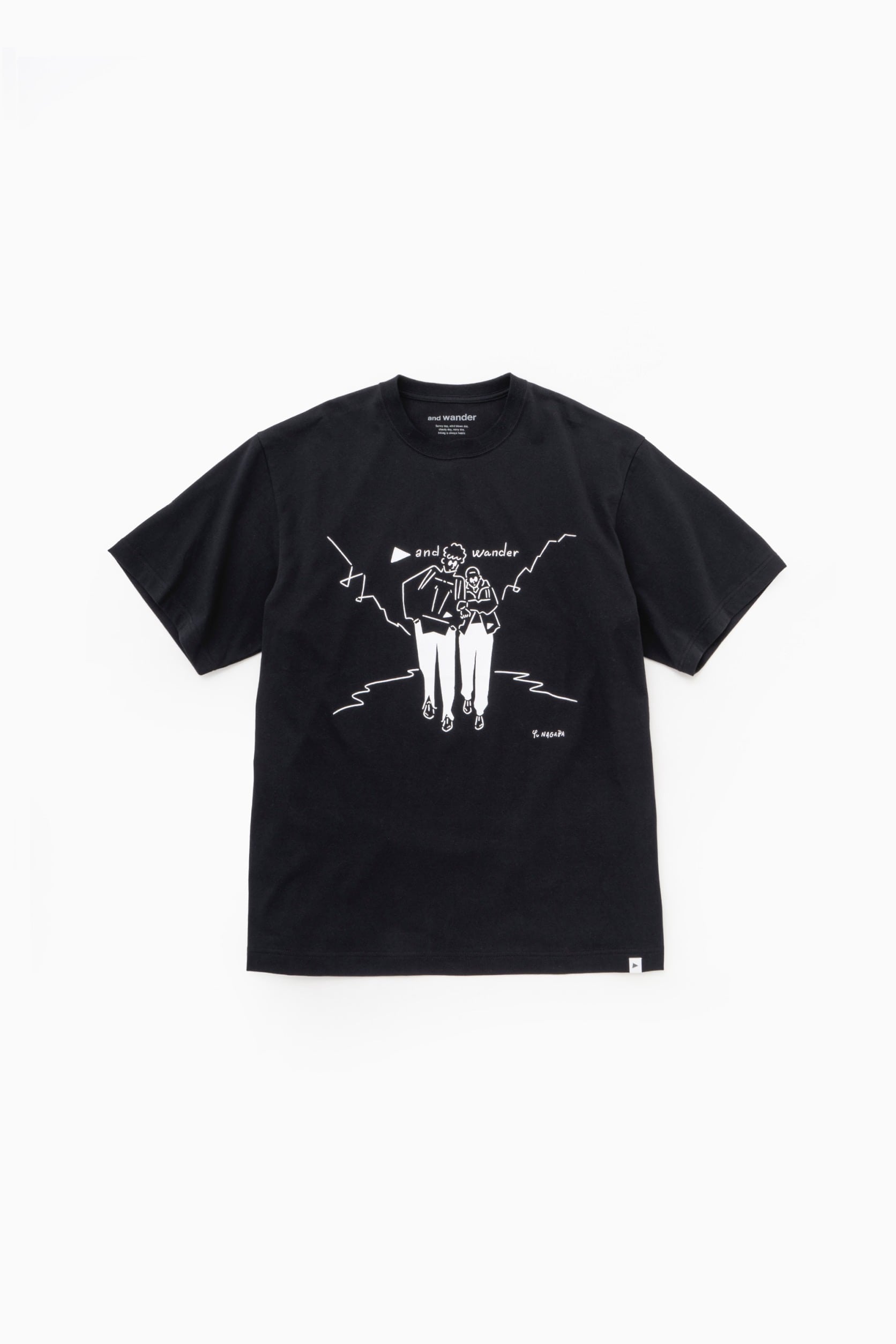 and wander/アンドワンダー Yu Nagaba printed T 5744184185 white S