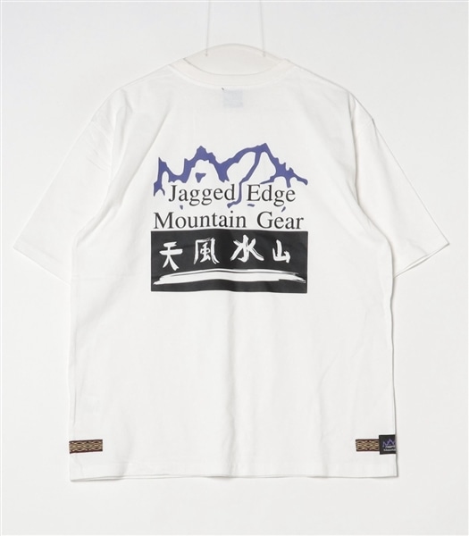 Jagged Edge Mountain Gear/ジャギッドエッジマウンテンギア/　”天風水山” PRINT S/S TEE WHITE M