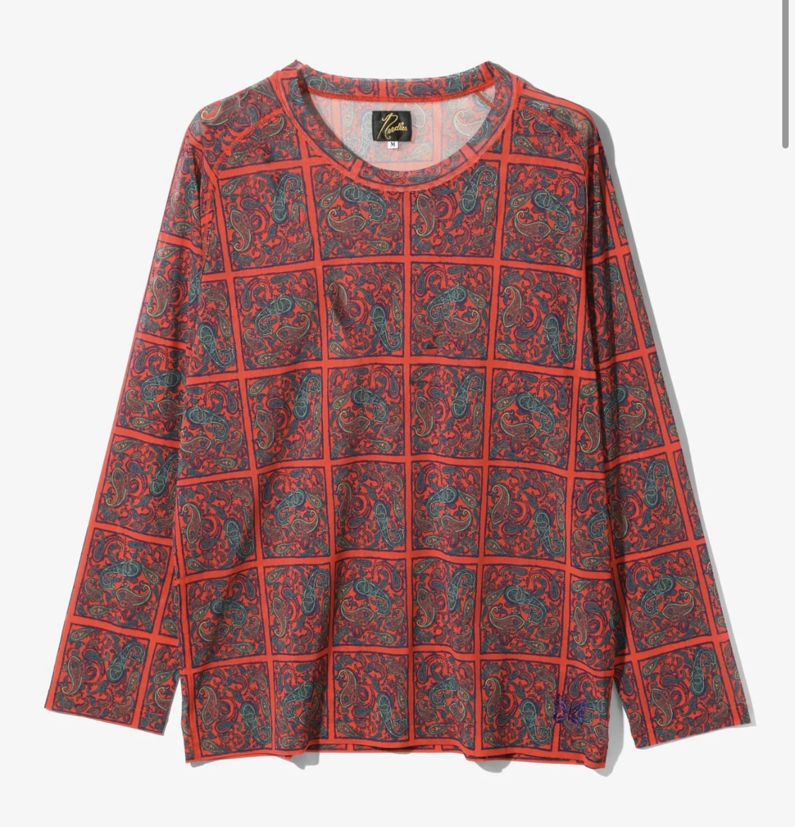 NEEDLES/ニードルズ/L/S U NECK TEE - POLY MESH / PRINTED 24AW square M