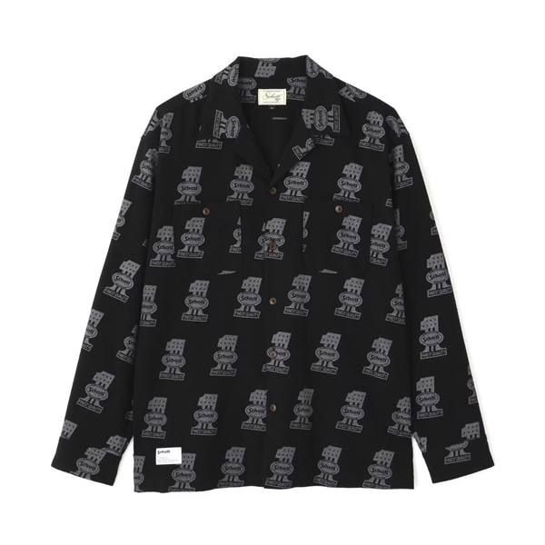 Schott/ショット/H/V NO.1 LS SHIRT/ヘンプヴィスコース ナンバーワン シャツ BLACK M