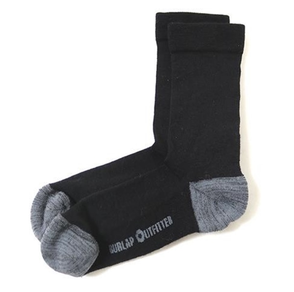 WILDERNESS WEAR × BURLAP OUTFITTER【ウィルダーネス x バーラップアウトフィッター】- COLOR BLOCK MERINO SOCKS/ カラーブロック メリノソックス ブラック FREE