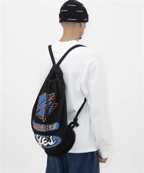 YESEYESEE/イエスアイシー/Jacquard Fabric String Bag BLACK FREE