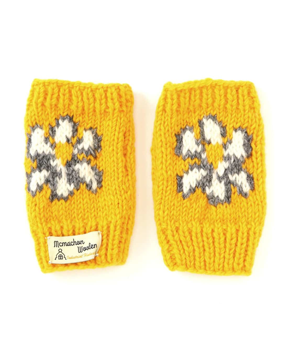 MacMahon Knitting Mills /マクマホンニッティングミルズ/Hand Warmer-Flower YELLOW FREE
