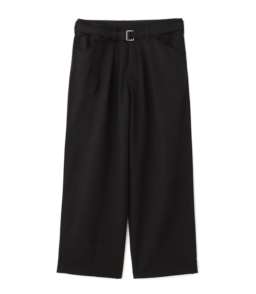 B omnivore/ビーオムニボー  STRETCH POLYESTER BELT LOOSE PANTS ストレッチベルトルーズパンツ　スラックス BLACK S