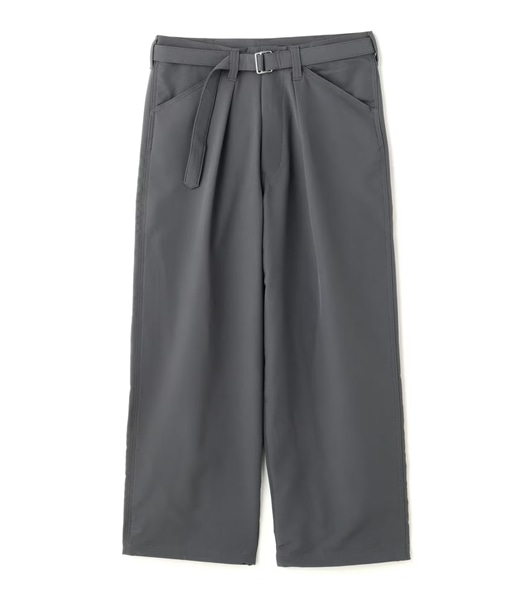 B omnivore/ビーオムニボー  STRETCH POLYESTER BELT LOOSE PANTS ストレッチベルトルーズパンツ　スラックス GRAY S
