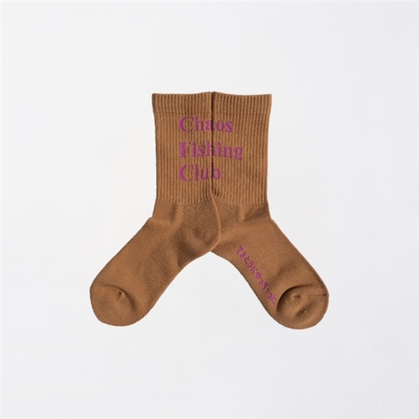 CHAOS FISHING CLUB/カオスフィッシングクラブ/1PAC LOGO SOCKS BROWN FREE