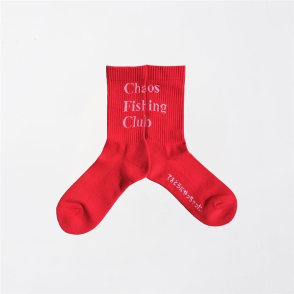 CHAOS FISHING CLUB/カオスフィッシングクラブ/1PAC LOGO SOCKS RED FREE
