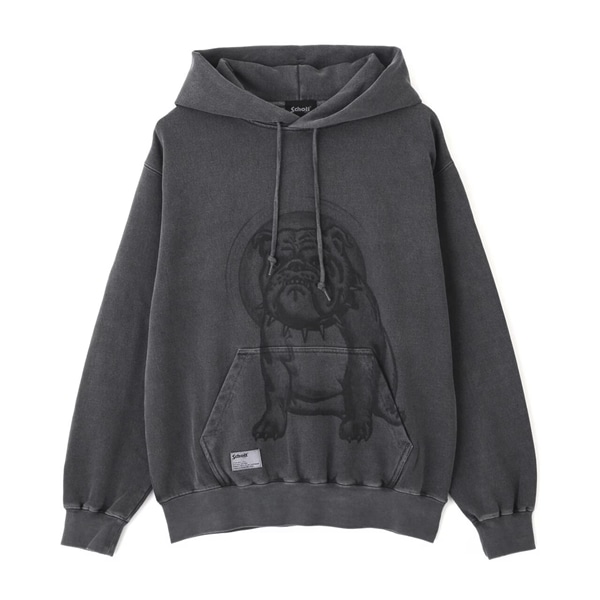 Schott/ショット/PRINT BULL HOODED SWEAT/プリントブル フーディースウェット ブラック M