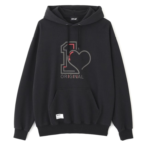 Schott/ショット/ORIGINAL HEART HOODED SWEAT/オリジナルハート パーカー ブラック M