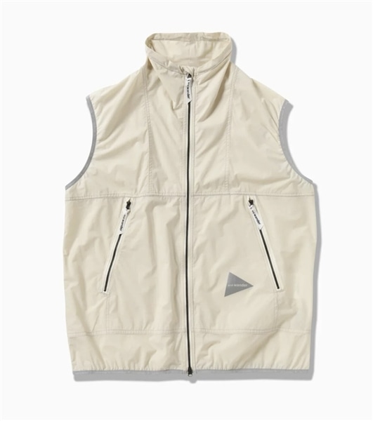 and wander/アンドワンダー/PERTEX wind vest WHITE L